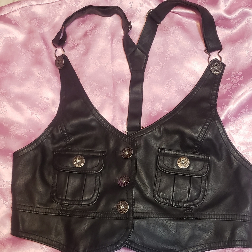 Leather bra